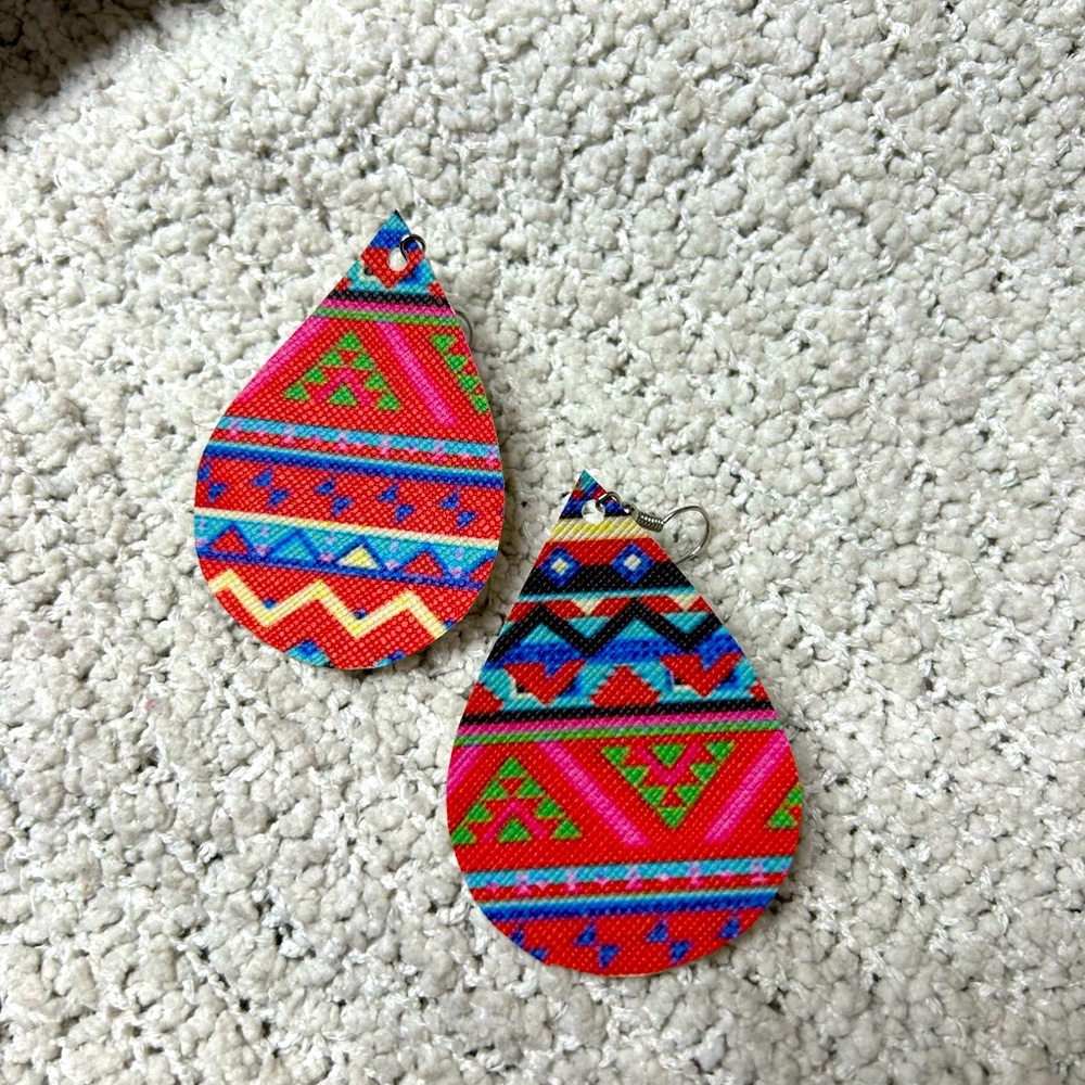 Aztec print earrings